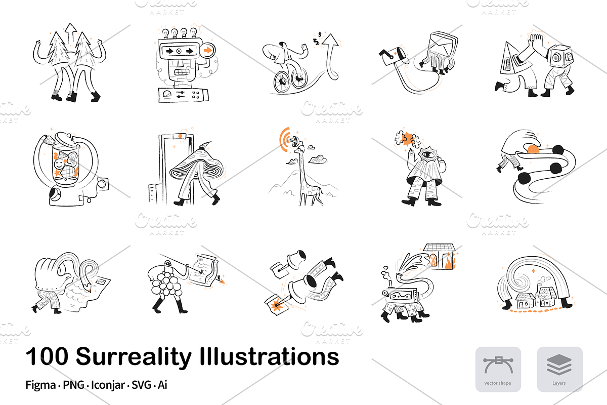 Surreality - 100 illustrations, a Person Illustration by Vectopus.com (Photo 5 of 7)