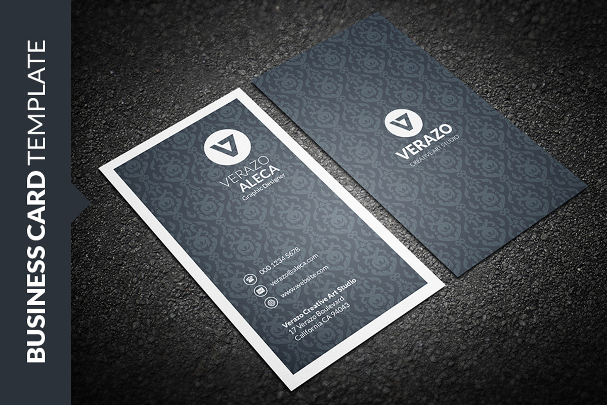 Clean Elegant Vertical Business Card, a Business Card Template by Verazo (Photo 1 of 4)