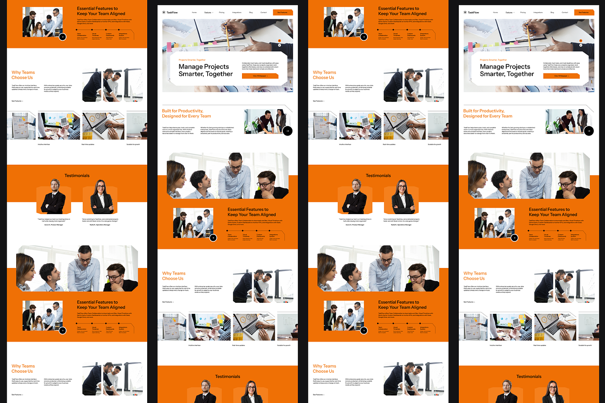 Figma Project Manager Landing Page, a Landing Page Template by Musara (Photo 4 of 6)