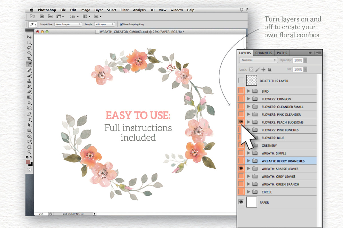 Watercolour Wreath Creator, an Illustration by Lisa Glanz (Photo 3 of 6)