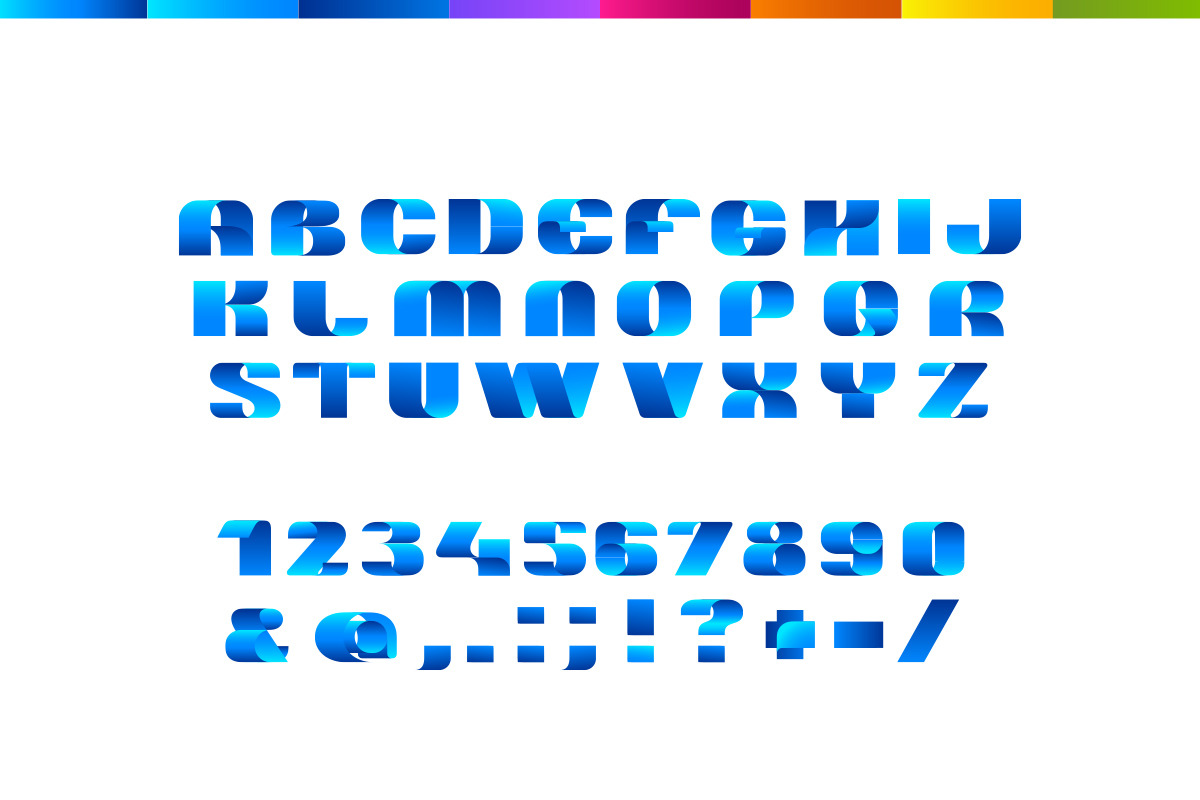 Flow Ribbon Font Vector