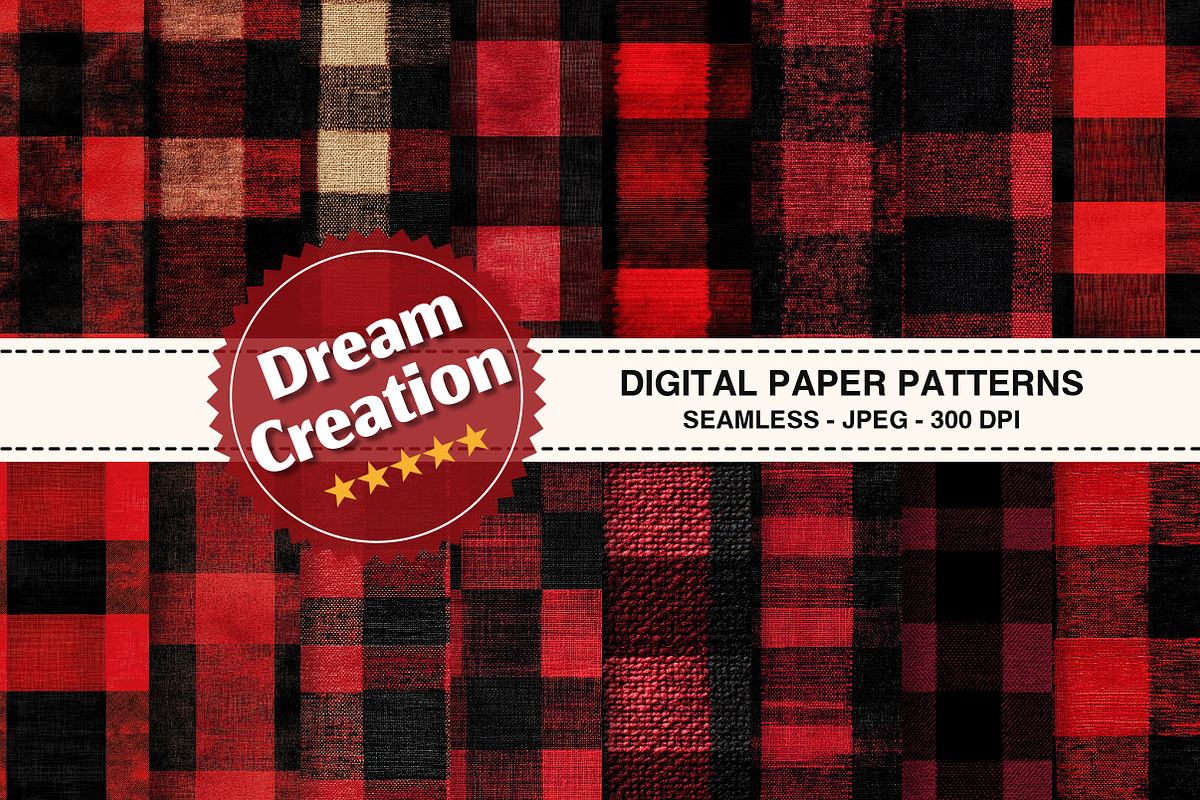 Buffalo Christmas Digital Paper, a Texture Graphic by Dream Creation (Photo 1 of 5)