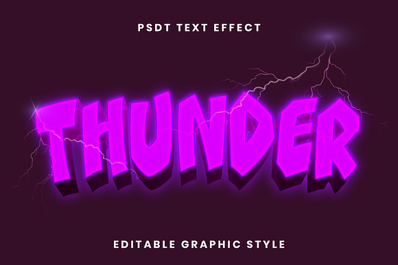 Neon Thunder Bold 3D Text Effect preview 2