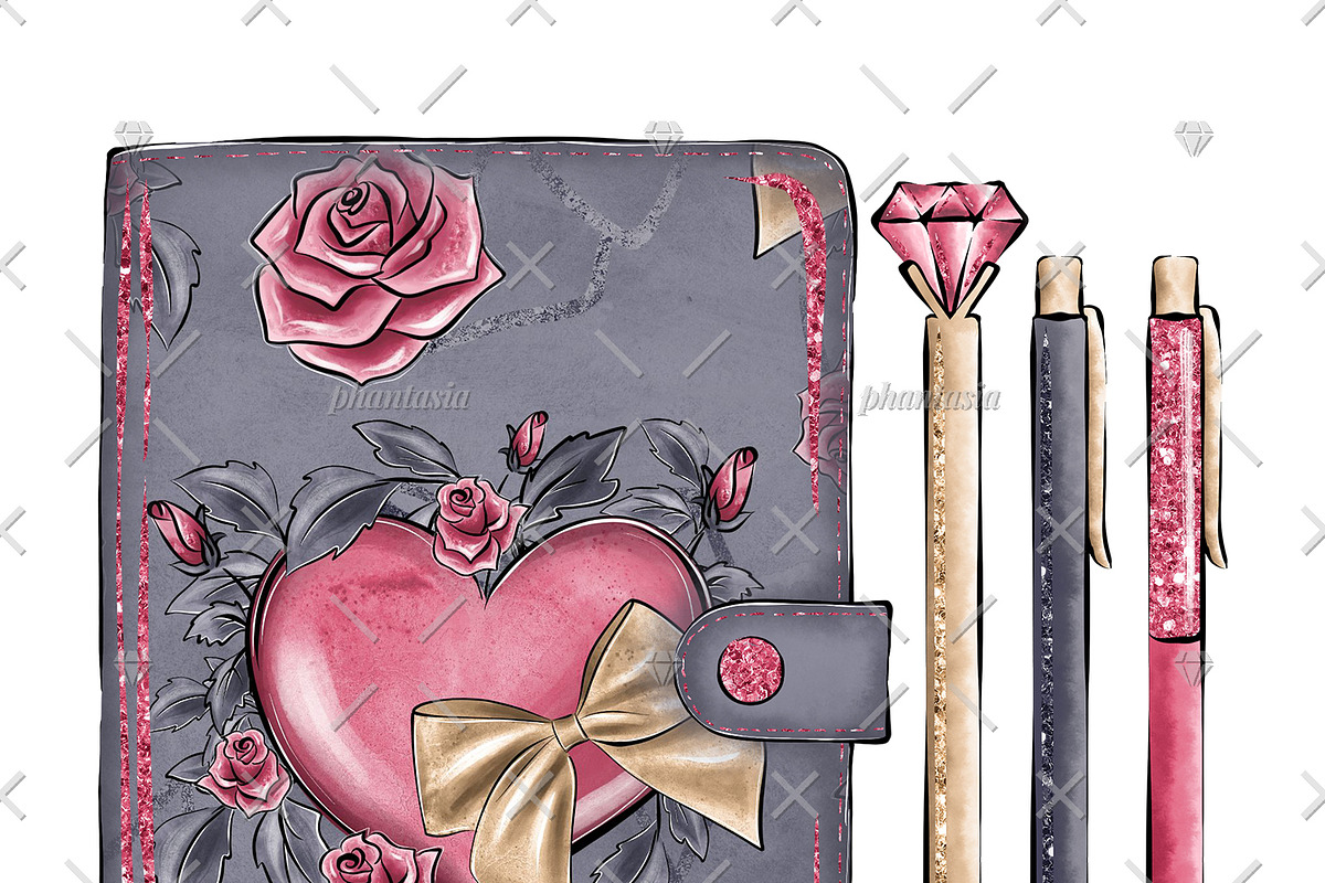 Valentines Day Planner Cliparts, a Decorative Illustration by Phantasia Design (Photo 3 of 3)