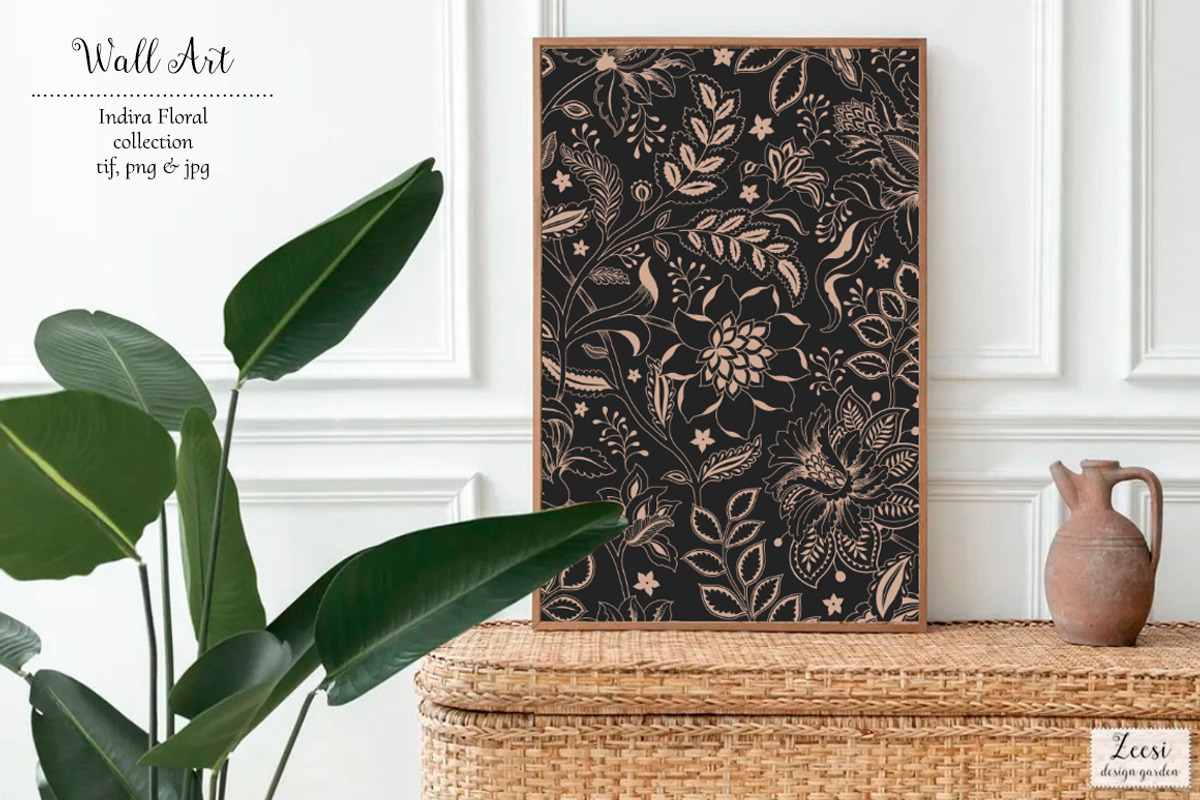 Indira Floral Patterns & Motifs, a Pattern Graphic by Zeesi Design Garden (Photo 7 of 11)
