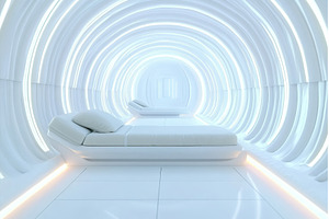 Futuristic White Room with Sleek, an Arts & Entertainment Photo by Lermont51