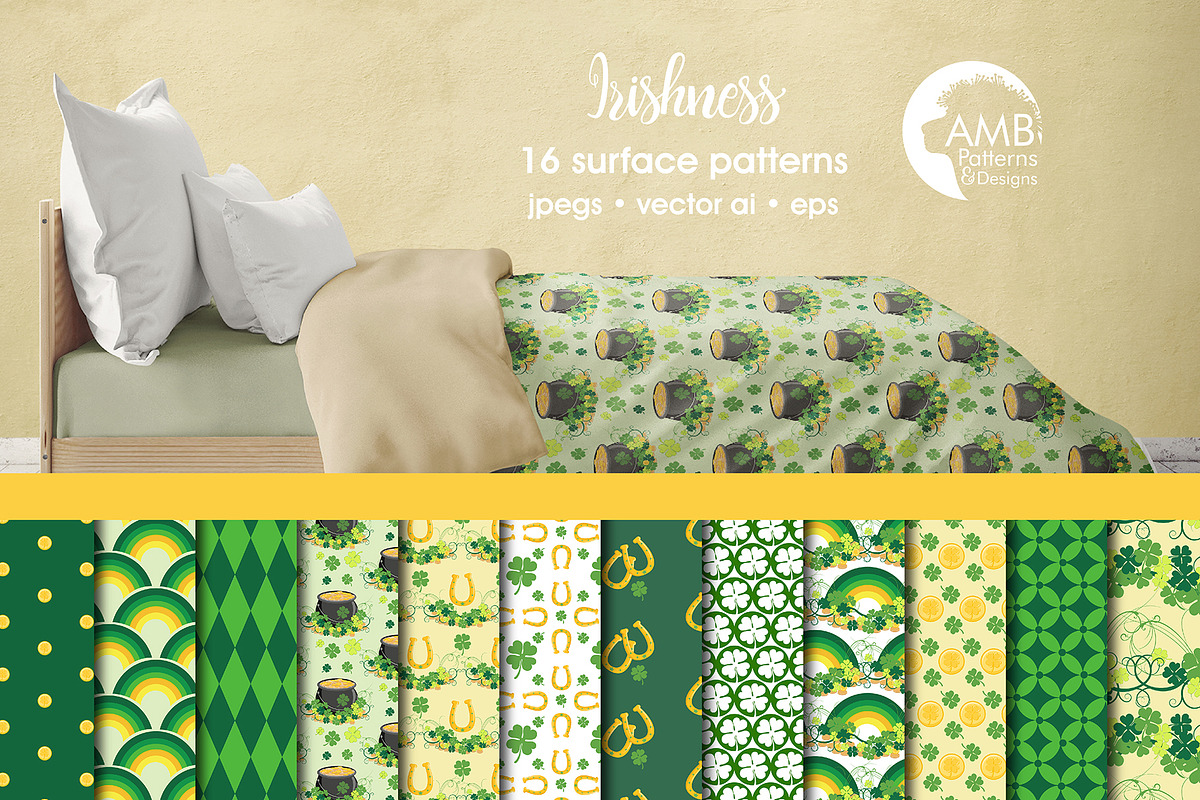 Irish Celtic Papers, AMB-1587, a Pattern Graphic by AMBillustrations