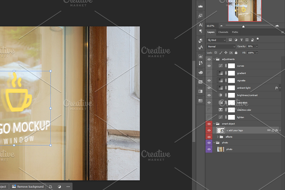 Window Logo Mockup Cafe, an Advertising Mockup by RSplaneta (Photo 2 of 2)