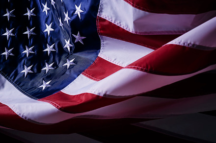 closeup shot of the waving flag of the United States of America, a Photo by 1981 Rustic studio kan