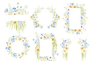 Watercolor Clipart-Blue Cream Floral, a Decorative Illustration by Beigetime (Thumbnail 5 of 16)