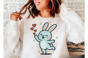 Happy Bunny Hearts Valentine Clipart, an Illustration by Designking (Thumbnail 4 of 6)