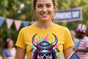 Rainbow Samurai Skull Armor, a Shirt Mockup by Vector Stall (Thumbnail 6 of 15)