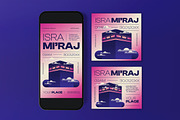 Purple Pink Isra Mi'raj Flyer Set, a Flyer Template by graphicook (Thumbnail 5 of 6)