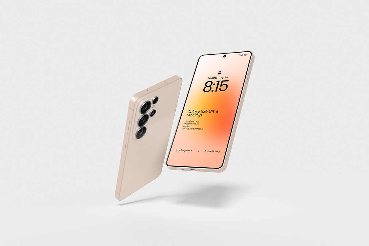 Samsung S26 Ultra Mockup Set 3, an Android Mockup by DSNA Mockup (Photo 7 of 8)