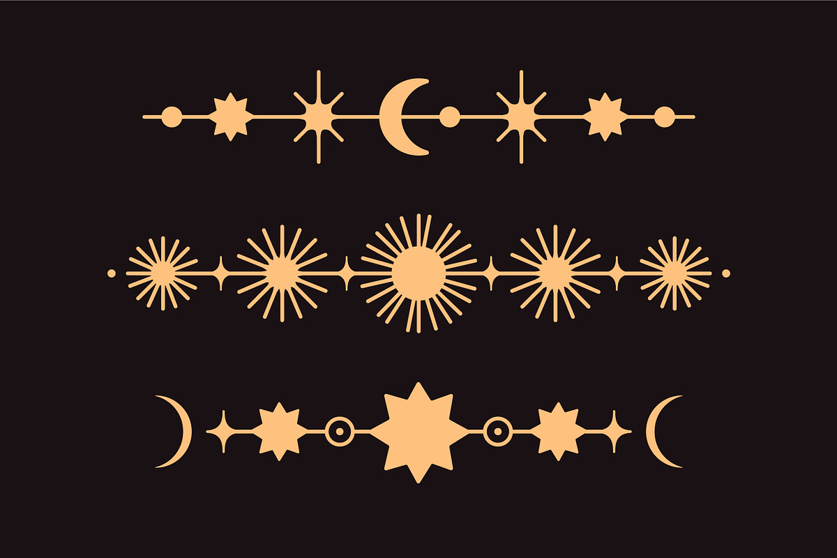 Magic, esoteric lines, borders set, an Illustration by Good Studio (Photo 3 of 8)
