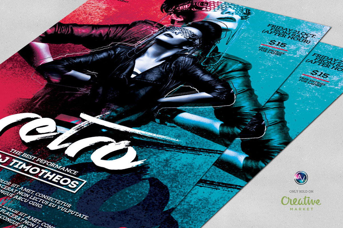 Retro Flyer Template, a Flyer Template by Amorjesu.com (Photo 4 of 4)