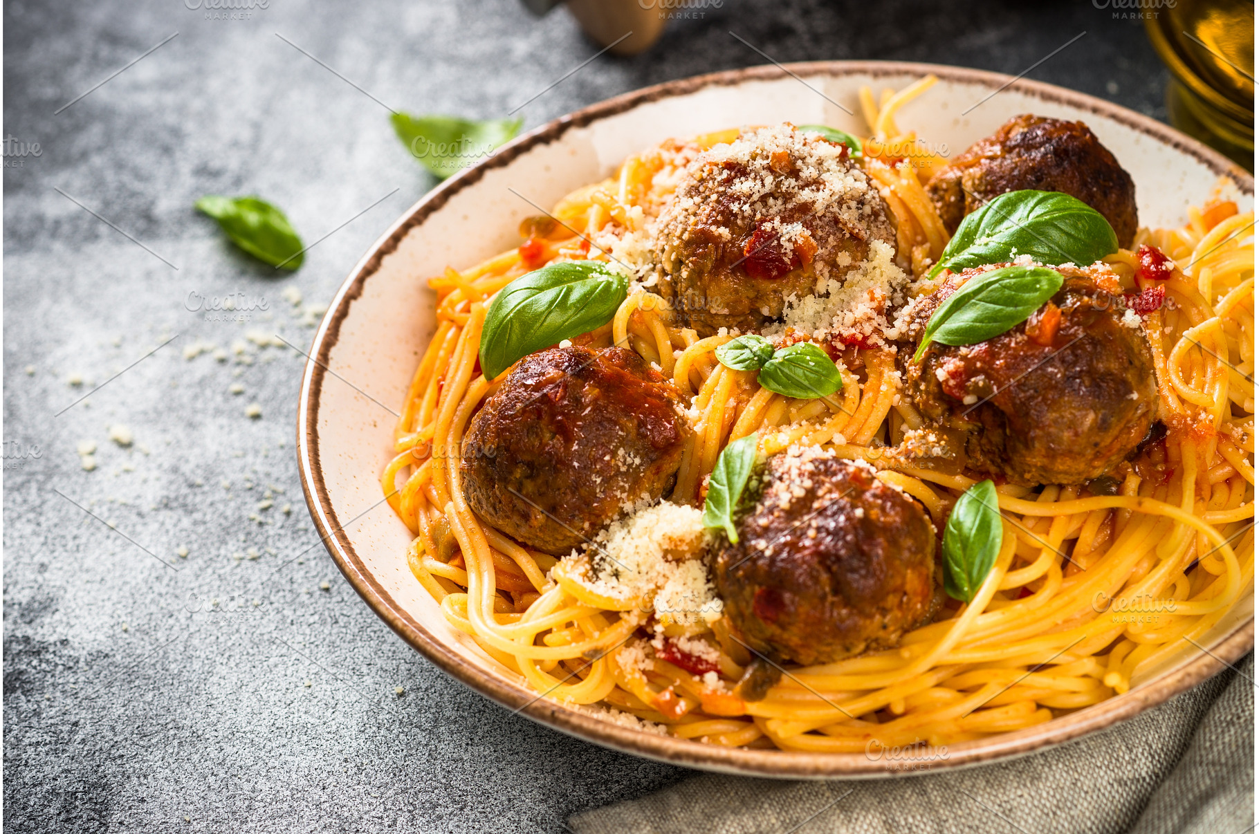Pasta with Meatballs in tomato sauce, a Food & Drink Photo by Nadia-nb