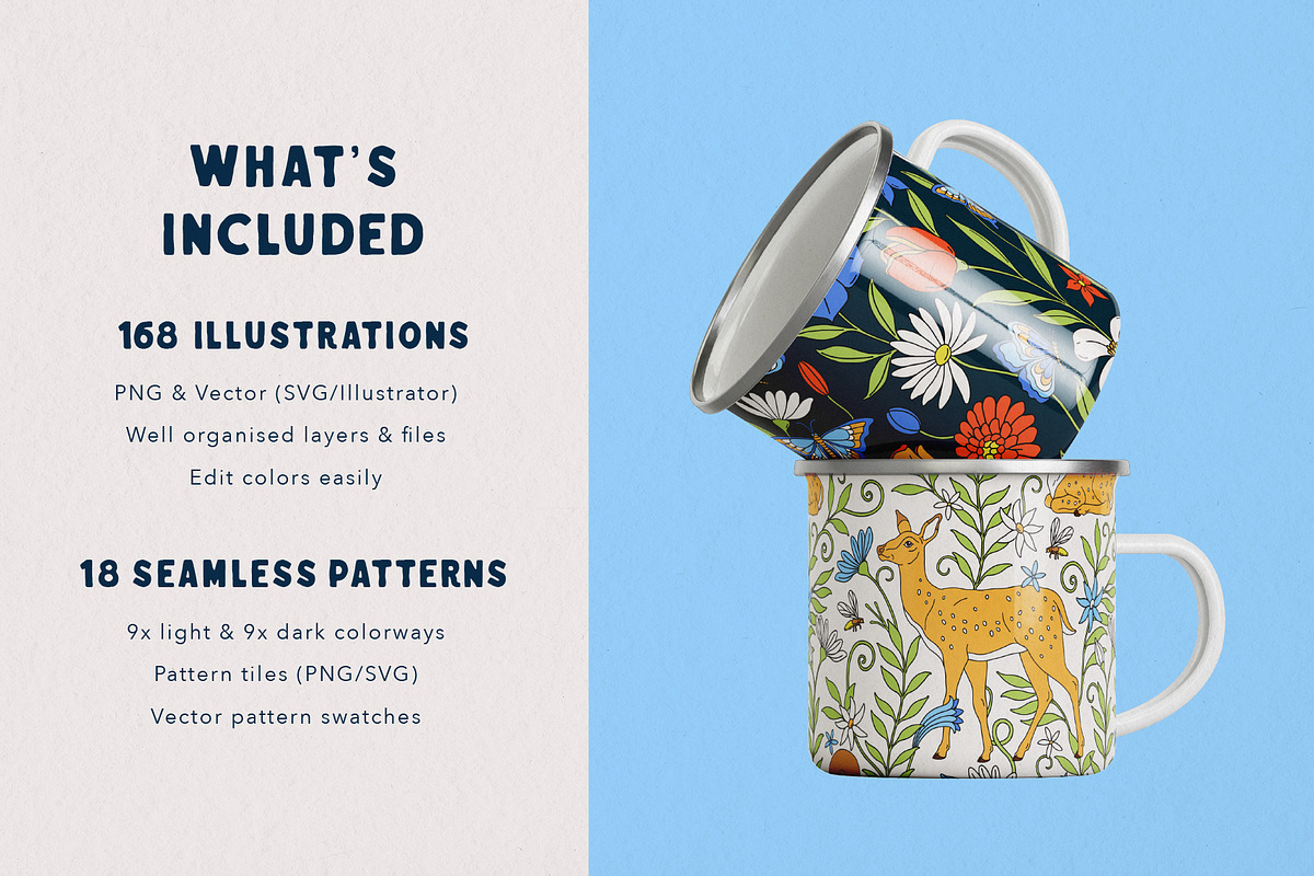 Spring Garden Vector Collection, a Pattern Graphic by rouxsupplyco (Photo 2 of 15)