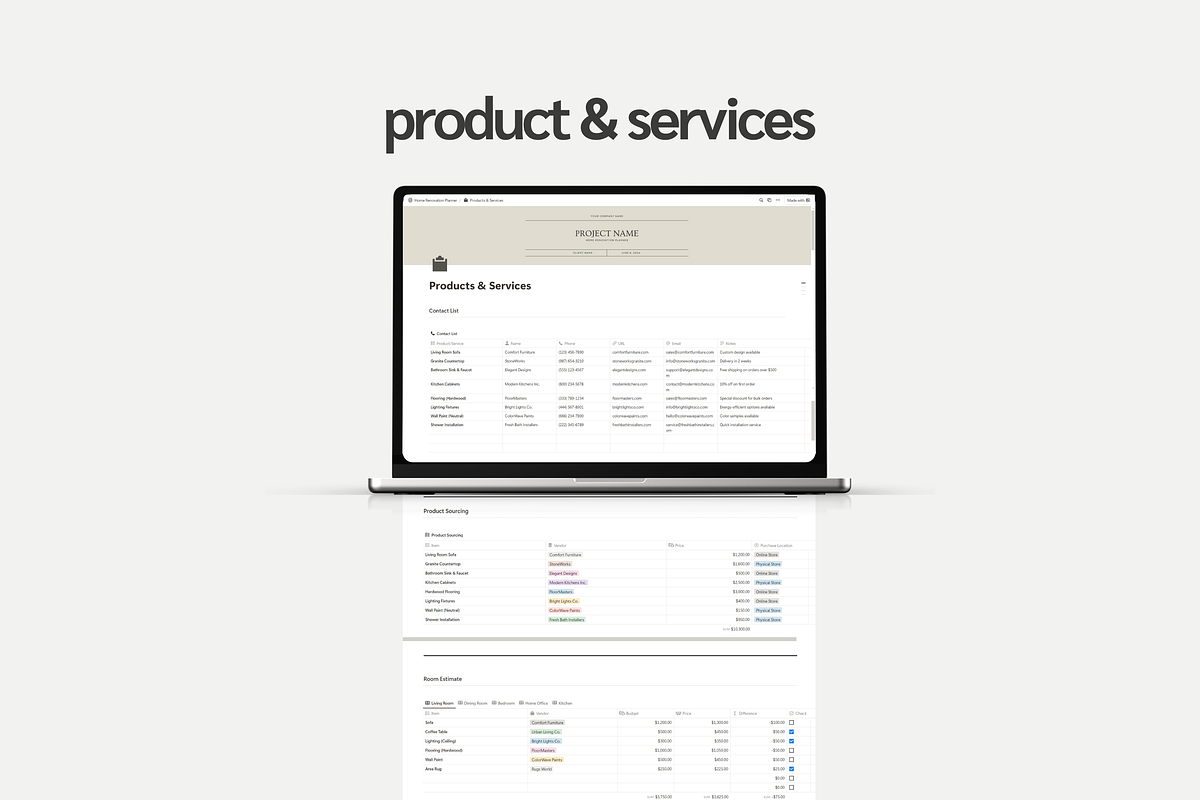 Home Renovation Notion Planner, a Presentation Template by yesitisprintable (Photo 4 of 9)