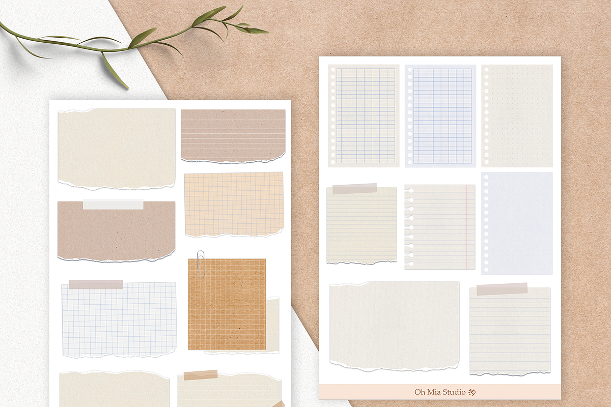 Kraft Paper Digital Sticky Notes, an Object Graphic by Oh Mia Studio (Photo 4 of 4)