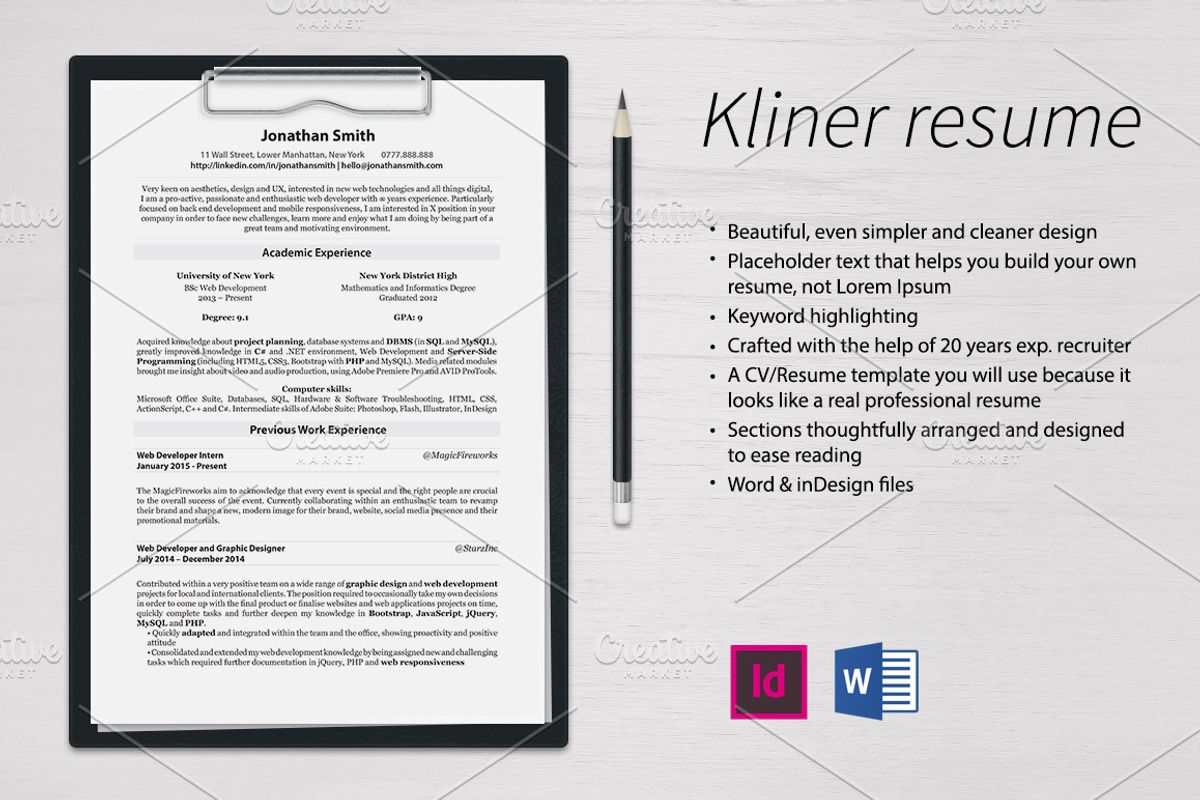 Kliner • Simple professional resume, a Resume Template by Dragoș Neagu (Photo 5 of 5)