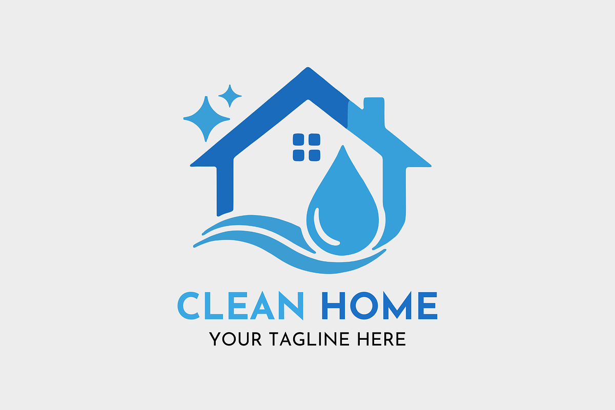 Clean House Service Logo Design Icon, a Branding & Logo Template by ...