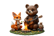 3D Camping Animal Clipart, a Seasonal Illustration by Creative design (Thumbnail 7 of 7)
