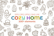 Cozy Home Hygge Scene Creator Bundle, an Object Graphic by Rose Design (Thumbnail 1 of 17)