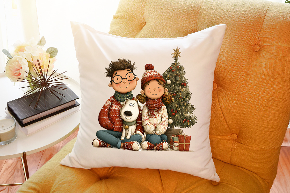 Watercolor Christmas Couple Clipart, an Animal Illustration by Sublimation Artist (Photo 6 of 6)