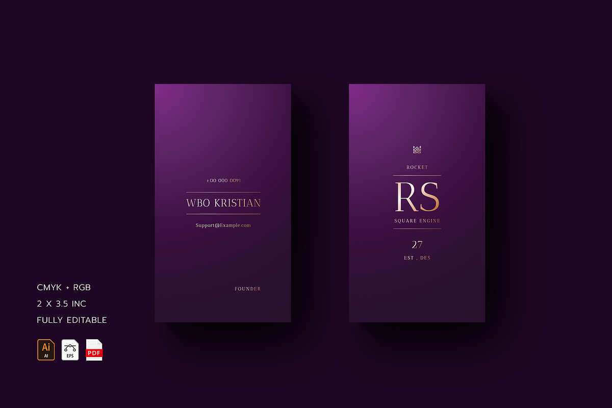 5 in 1 Vertical Luxury Business Card, a Business Card Template by Ctrl space studio (Photo 5 of 5)