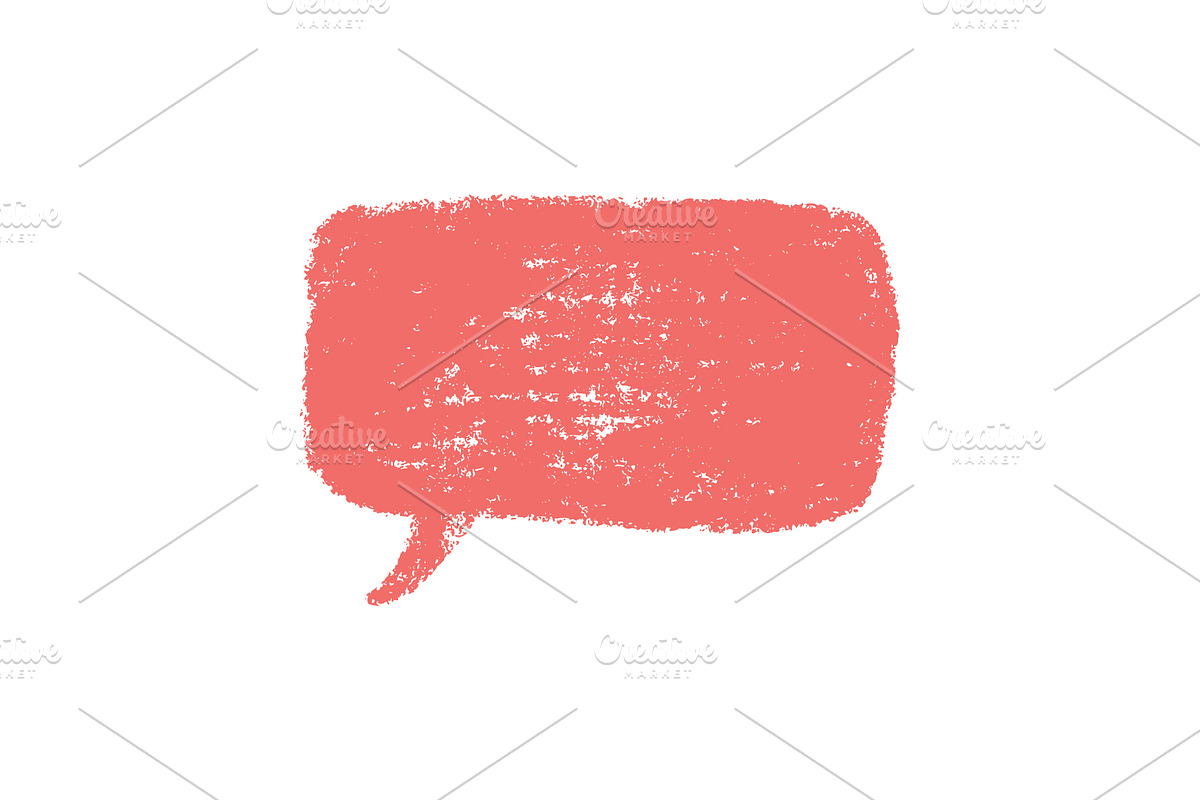 Crayon doodle speech bubble set, an Object Graphic by Elena Pimukova (Photo 2 of 15)