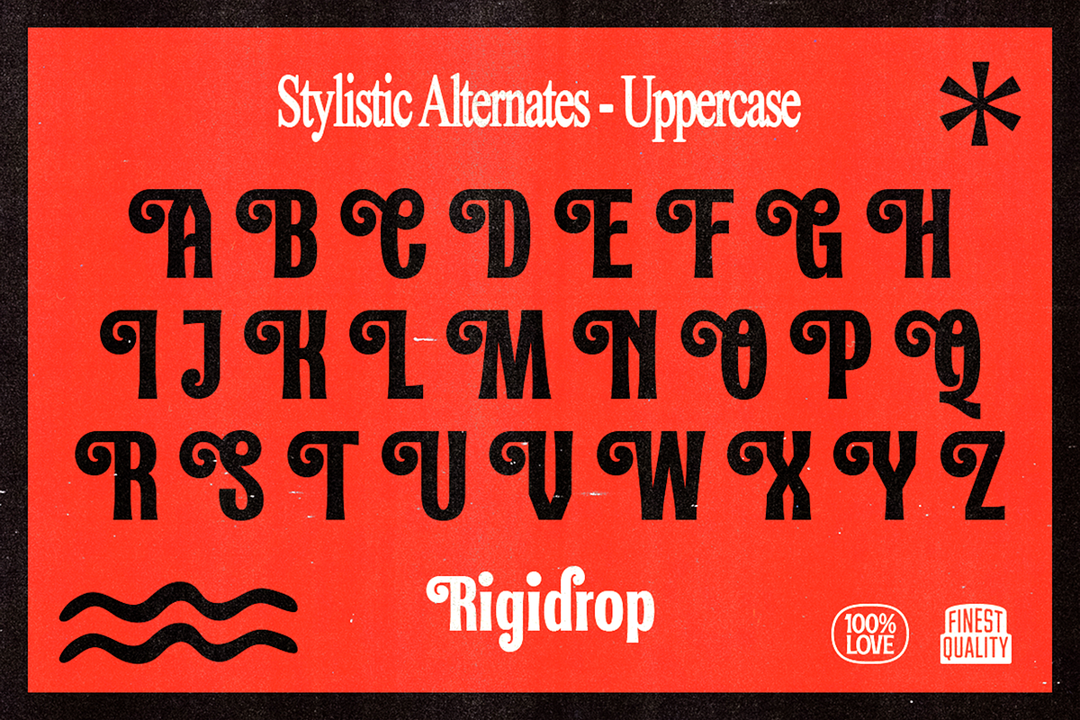 Rigidrop - Retro Ornamental Fonts, a Serif Font by Konstantine Studio (Photo 2 of 4)