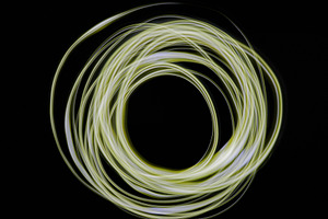Yellow neon light circle hole