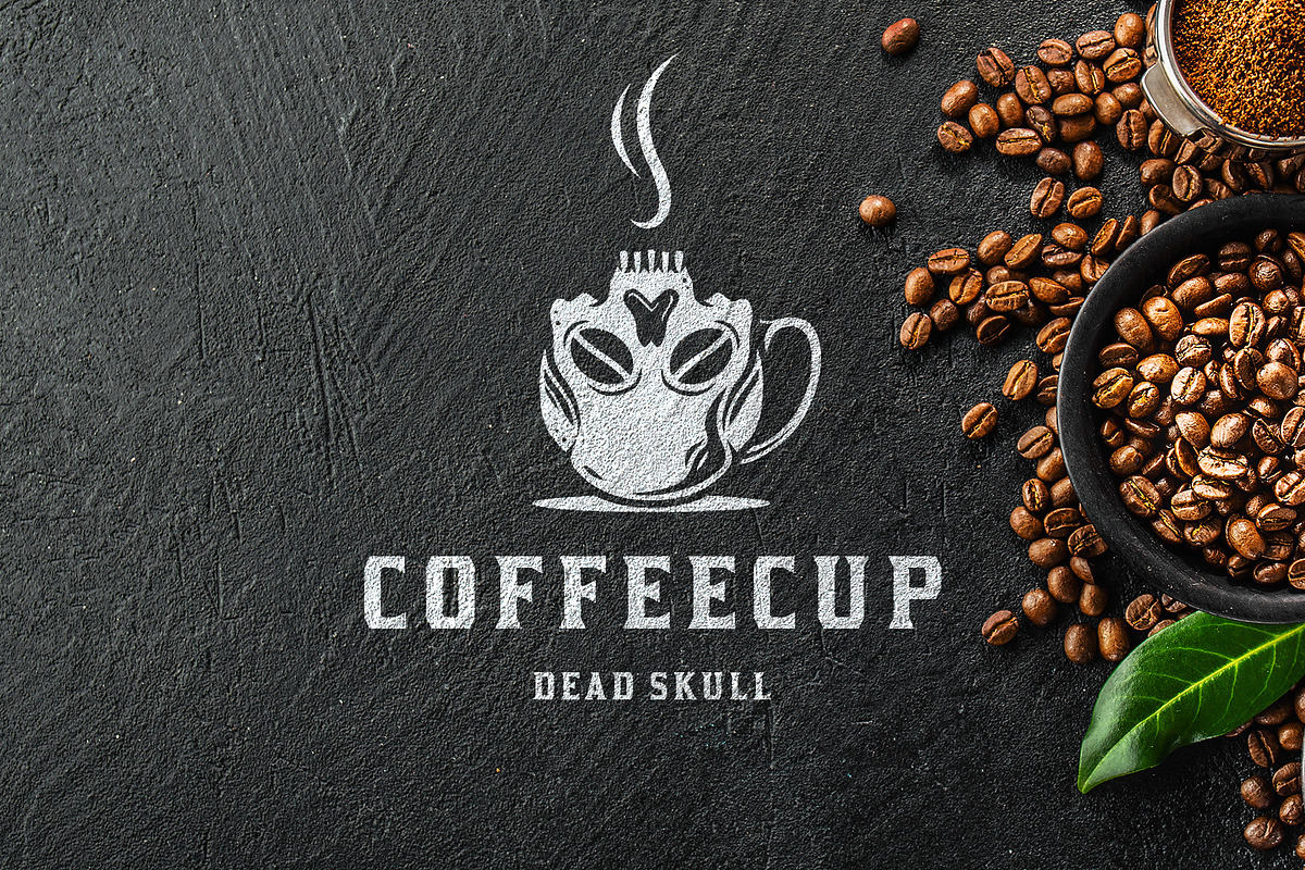 Skull Coffee Cup Logo Template, a Branding & Logo Template by vectorwithin