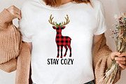 Stay Cozy Christmas Reindeer PNG Art, a Seasonal Illustration by CrexoraLab (Thumbnail 3 of 4)