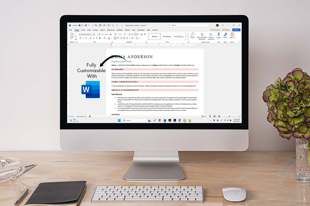 Easy to edit ATS resume template, a Resume Template by Design_Xlab (Photo 4 of 10)