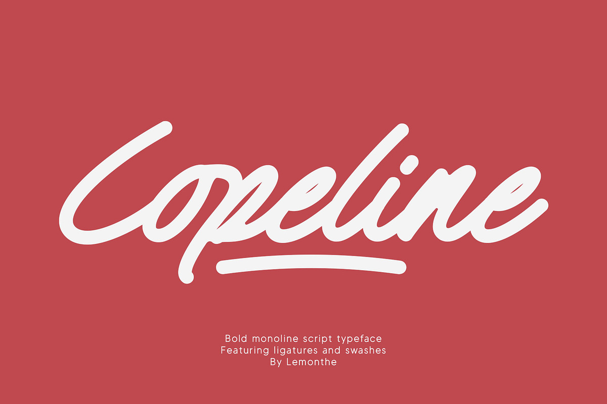Copeline | Monoline Script, a Script Font by Lemonthe (Photo 1 of 8)