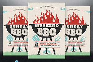 Weekend/Sunday/Holiday BBQ Flyer, a Flyer Template by DesignWorkz