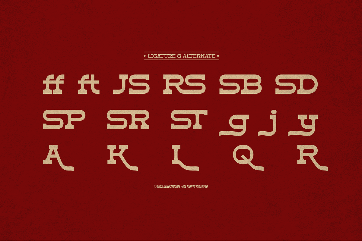 Rusty Duty | Western Style, a Slab Serif Font by Denustudios (Photo 11 of 12)