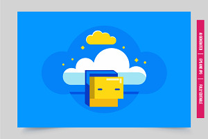 Cloud with yellow blue object, an Illustration by Tanuart