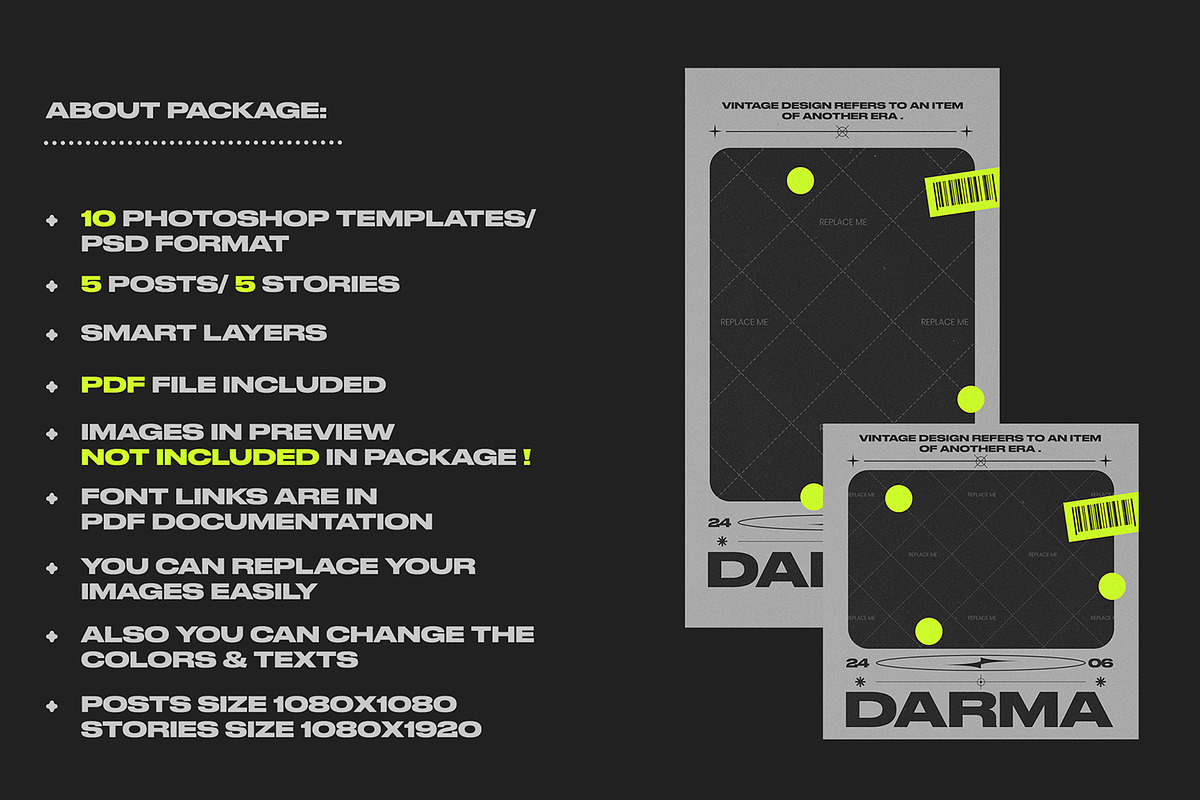 10 Retro Social Posts & Stories, a Websites & App Template by Parisa-Artstudio (Photo 2 of 5)
