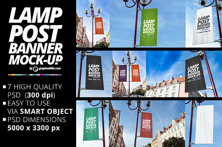 Lamp Post Banner Mockups