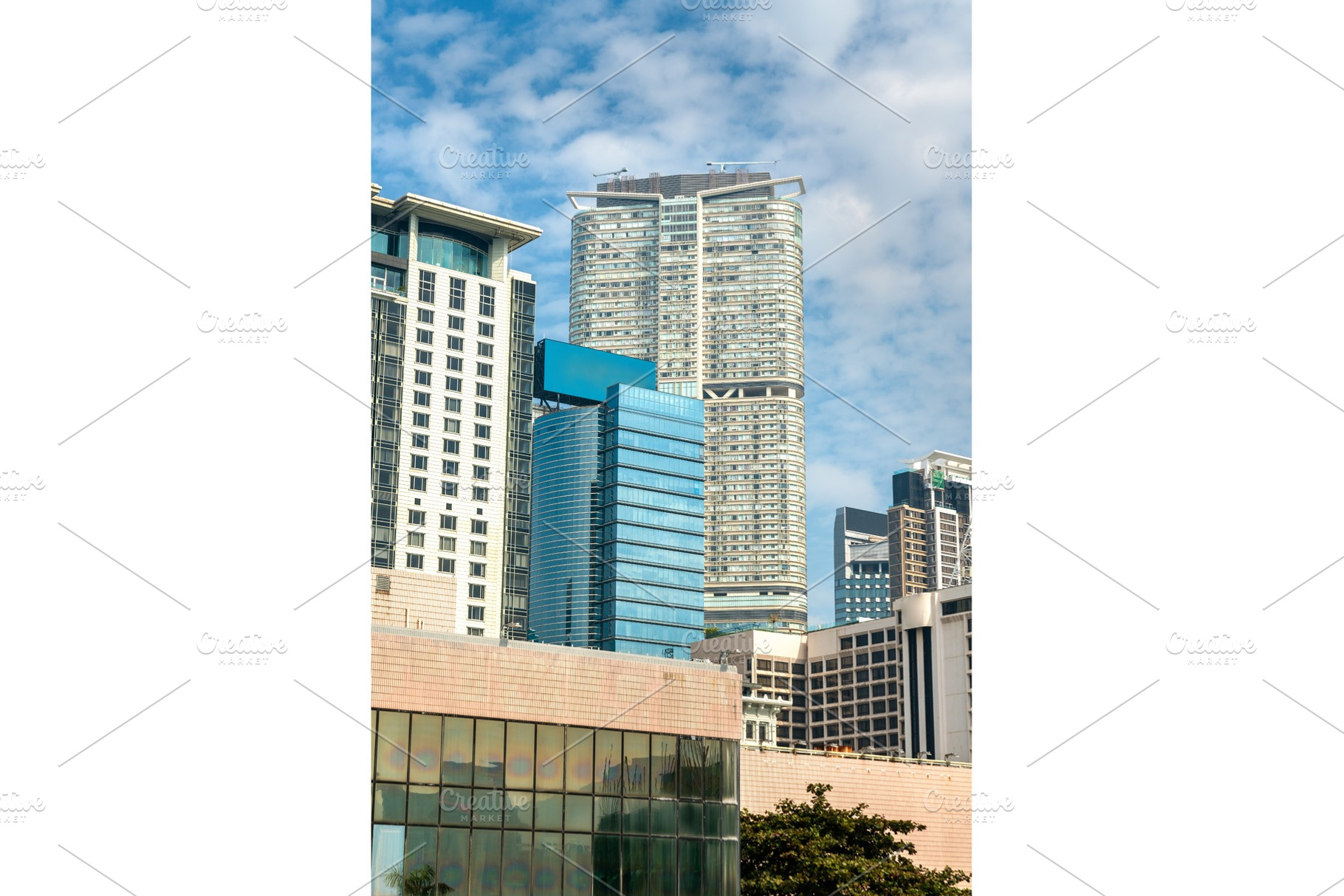 Buildings in the kowloon district of hong kong china featuring street, an Architecture Photo by Leonid Andronov
