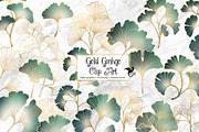 Gold Ginkgo Clipart, an Object Graphic by Digital Curio (Thumbnail 1 of 4)