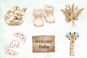 Baby Shower Clipart,Boho Nursery Png, an Illustration by Creative Art (Thumbnail 2 of 9)