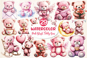 Pink Cute Blush Teddy Bear Clipart, an Illustration by Dream Creation (Thumbnail 1 of 6)