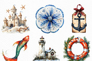 Merry Maritime Christmas Clipart, an Illustration by Craft Nest (Thumbnail 3 of 6)