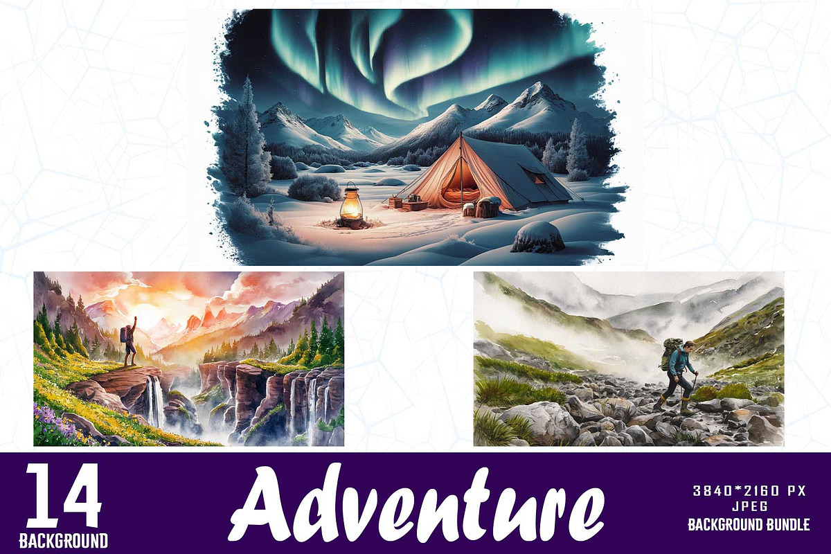 Camping Adventure Background Bundle, a Graphic by Sofia's Fashion (Photo 1 of 2)