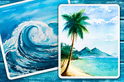 Seascapes. Watercolor illustrations., an Illustration by AlexGreenArt (Thumbnail 6 of 9)