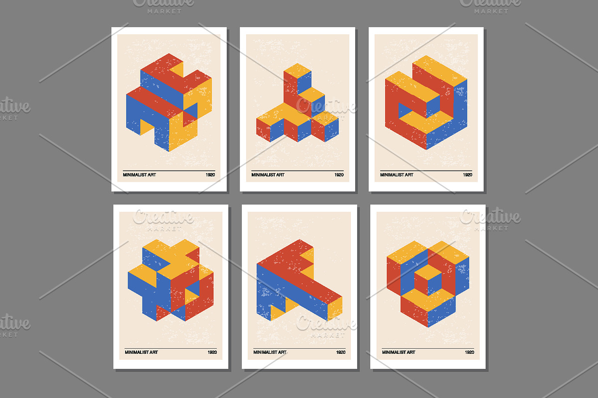 3D Geometry Printable Wall Art Set, a Background Graphic by C Design Studio (Photo 24 of 28)